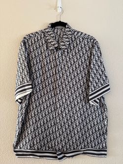 Dior Oblique Silk Short Sleeve Button Up size 38 100% AUTHENTIC