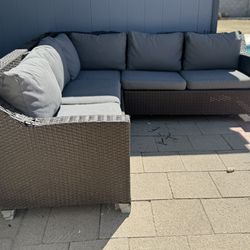 Outside Patio Outdoor Furniture Sofa Sectional Wicker 