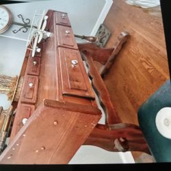 Antique Wood Desk Cherry 🍒 Color Real Wood 4 Ft