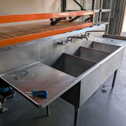 Triple Sink Stainless Steel