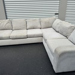 Large light gray L shape, sofa, sectional couch