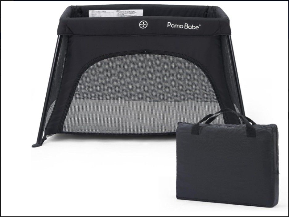 Pamo Babe Mini Travel Crib – Lightweight Baby Playard with Zip Door