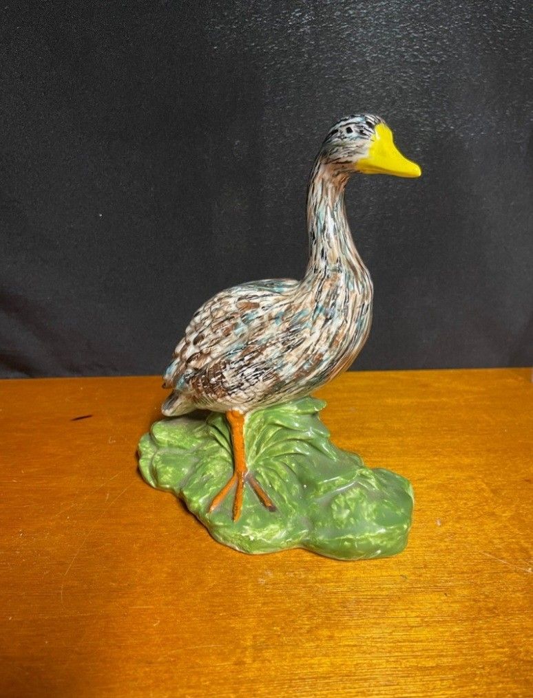 Ceramic Multicolor Duck Figure 5 In X 8 In X 9 1/4 In