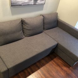 Ikea FRIHETEN Sleeper sectional Sofa Couch, 3 seat w/storage, Skiftebo dark gray, With A Chaise Lounge Convertible And Trundle Bed