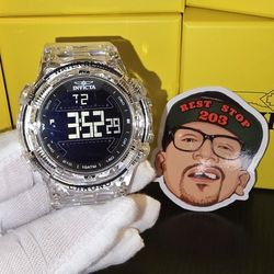 $30 Transparent Invicta Racing Burnout 52mm 100m Water Resistant 