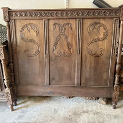Late 19Th Century Bed frame Mahogany Wood