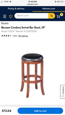 Brand new Boraam Cordova Swivel Bar Stool, 29"
