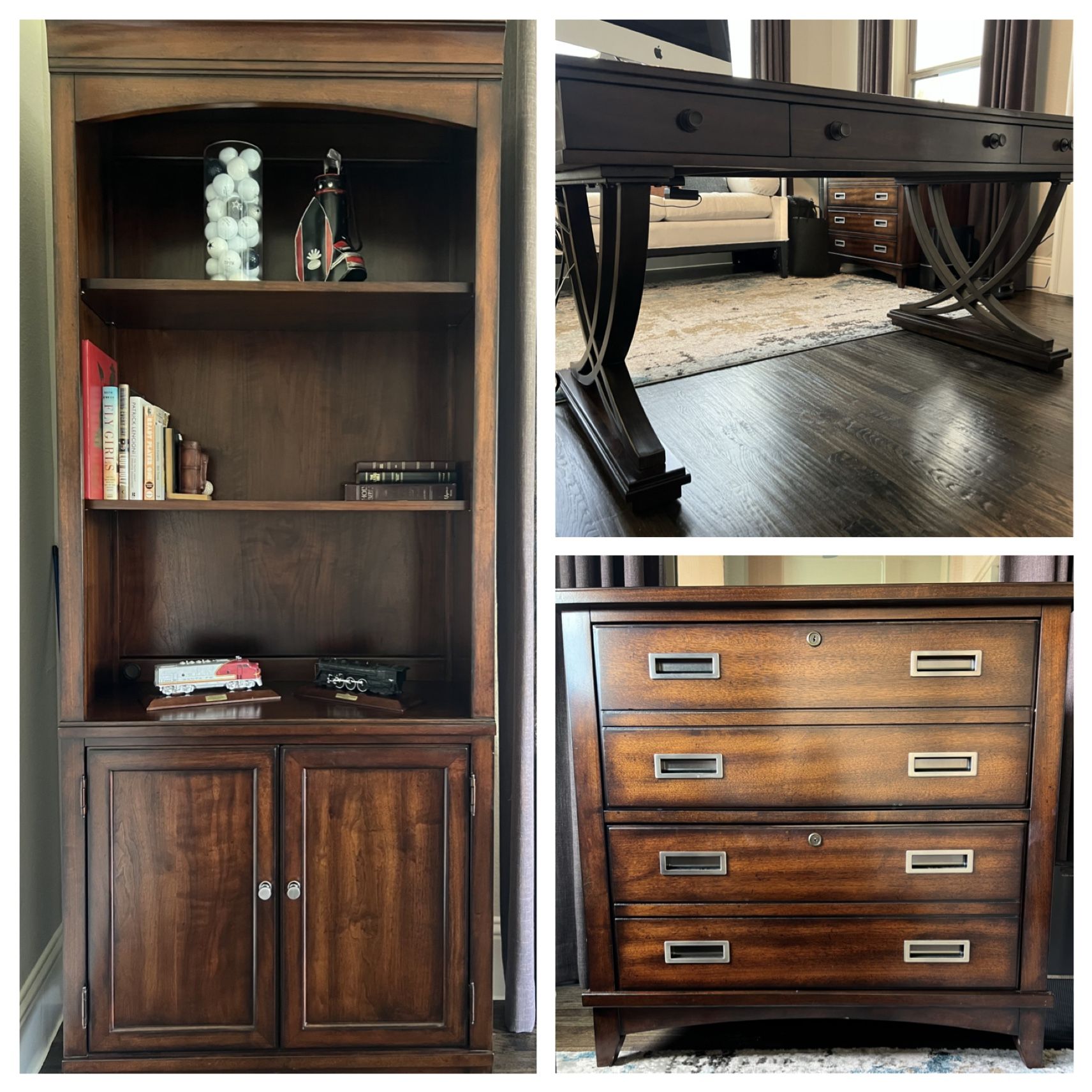 Solid Wood 3 Piece Home Office Furniture