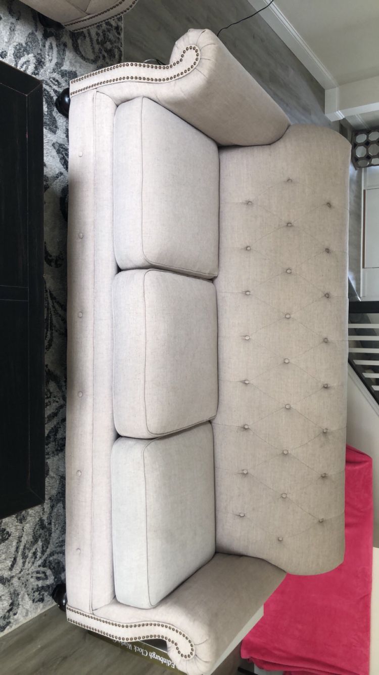 Baige couch and love seat excellent condition
