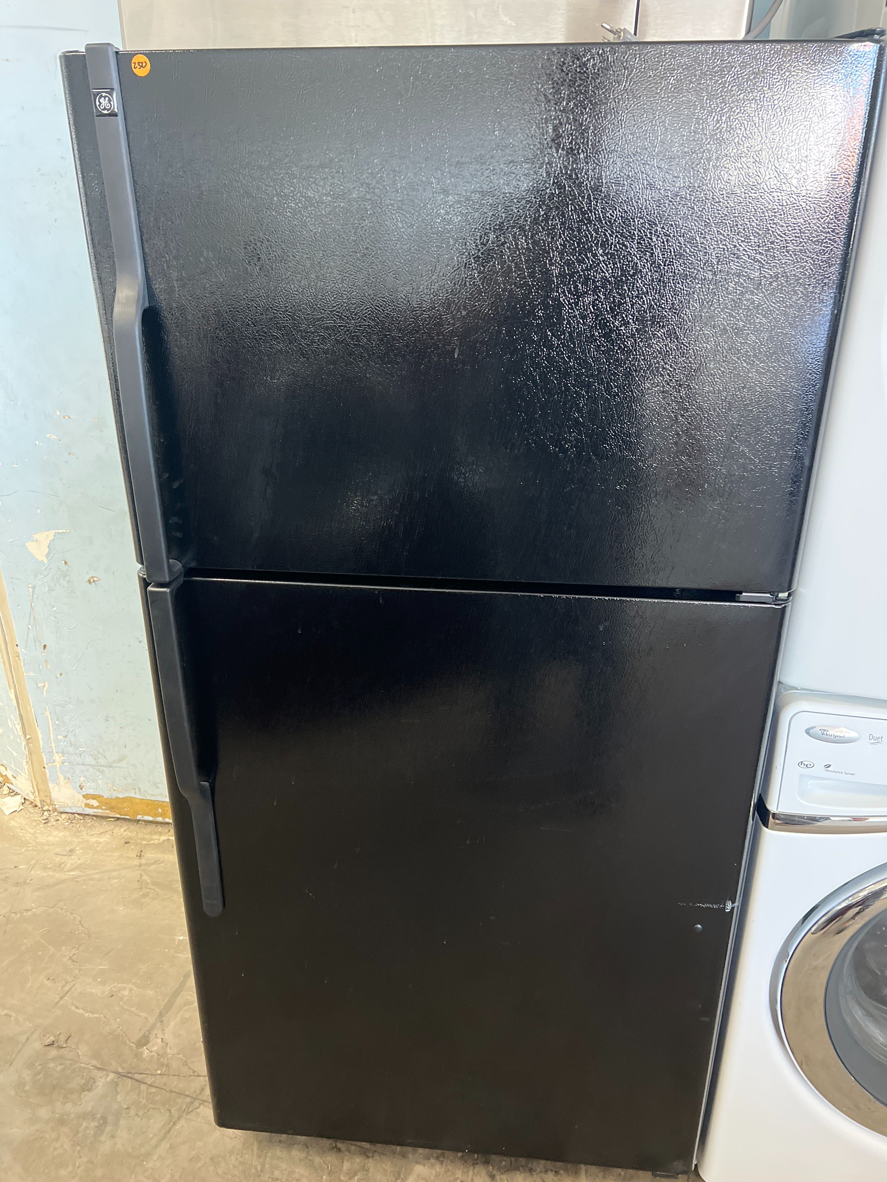 GE black top freezer refrigerator  -free delivery