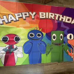 Rainbow Friends Backdrop 5x3ft