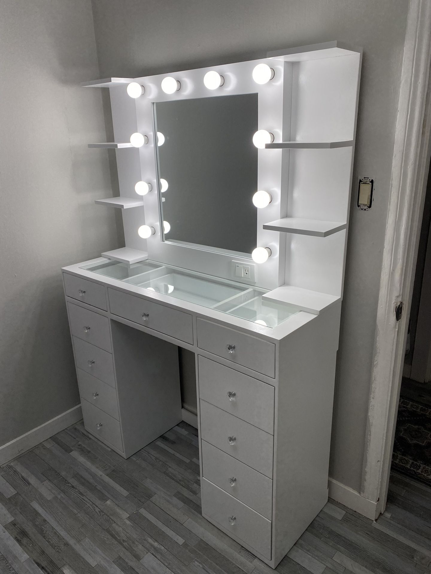 Vanity Table Set with LED Mirror
