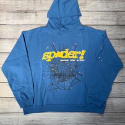 Sp5der Hoodie Blue  