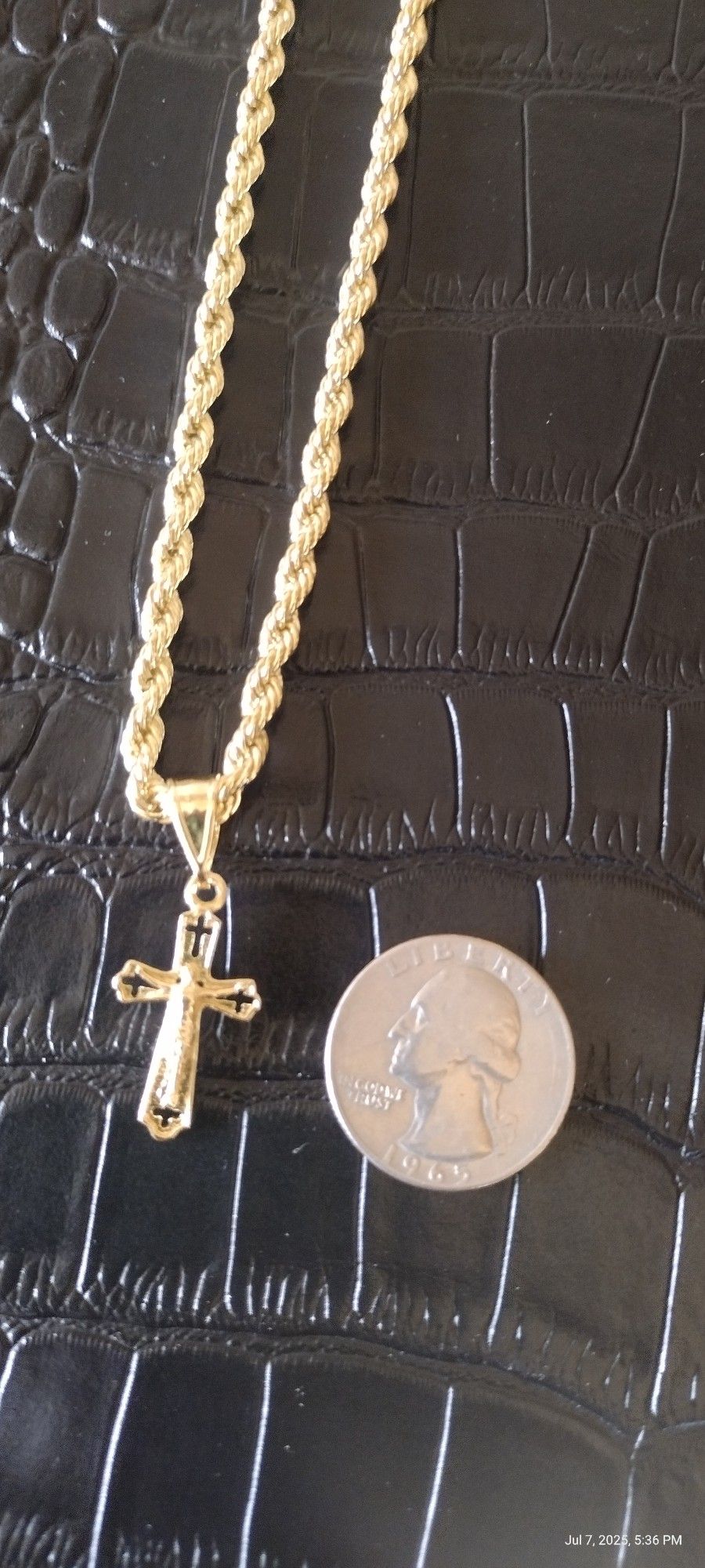 Small Cross Pendant And Chain Set