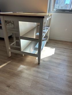 IKEA kitchen island with stools
