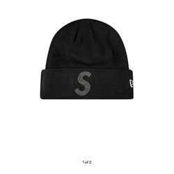 Supreme x New Era x Swarovski S Logo Beanie 'Black' 2021