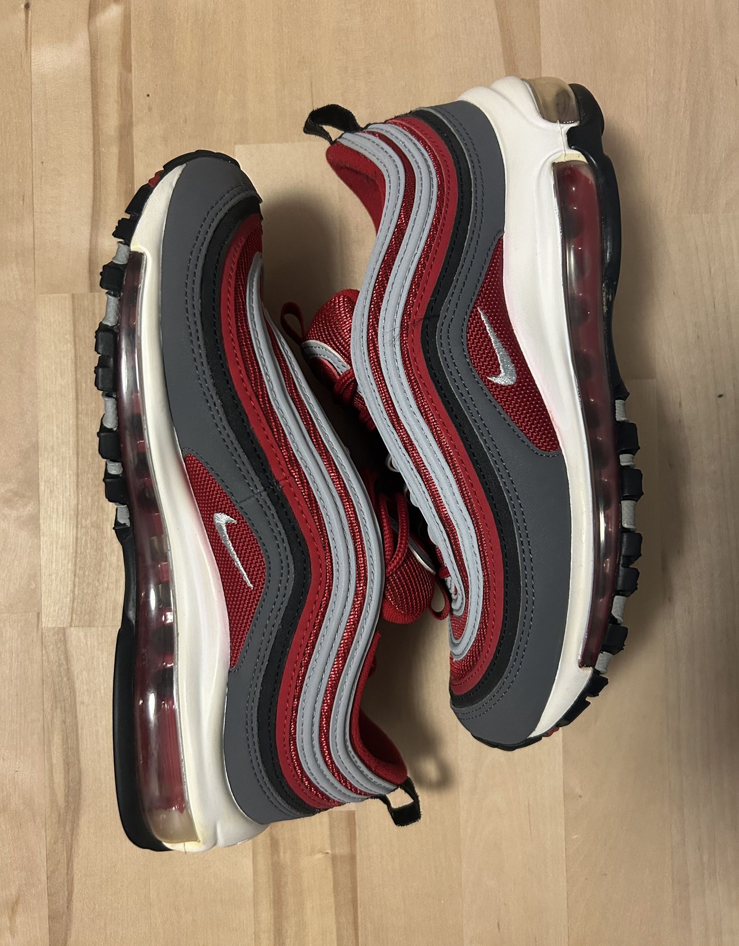 Nike Air Max 97 Dark Grey Gym Red Size 5.5y