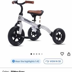 3 in 1 Tricycle for Toddlers Age 2-5 Years Old, Folding Kids Balance Bike with Adjustable Seat and Removable Pedal, Toddler Bike Ride-on Toys for Infa