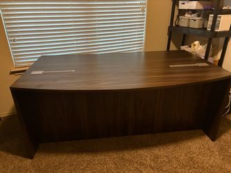 Large Dark Brown Executive Office Desk
