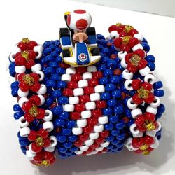 MarioKart Themed Toad Rotating Cuff Bracelet Kandi Rave Festival