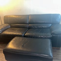 Black Leather Couch 