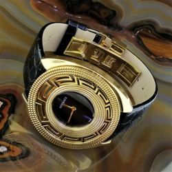 New Gold VERSACE Roman Key Medallion Watch 