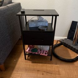 2 Black End Tables With LED Lights $50
