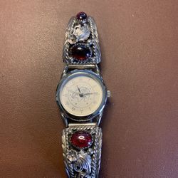 Ladies Silver And Stone Watch -flexible Band