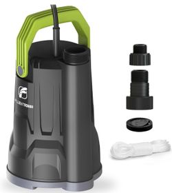 FLUENTPOWER Sump Pump, 1/2HP Submersible Water Pump, 2500GPH Utility Pump Manual Control for Swimming Pool Garden Pond Basement Draining, with 16.4Ft 