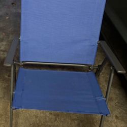 6 Matching Blue Cloth (water Resistant) Folding Chairs