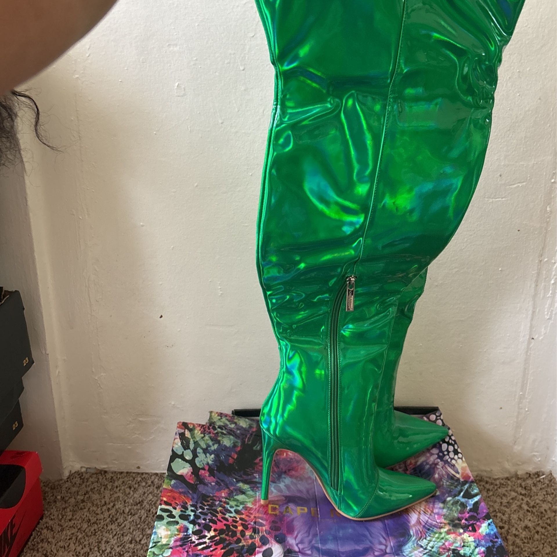 Cape Robbin Bemilia Green Thigh High Boot