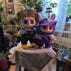 Set of 2: Large NIB POP MART Labubu "Fall In Wild" & "Wings of Fortune"