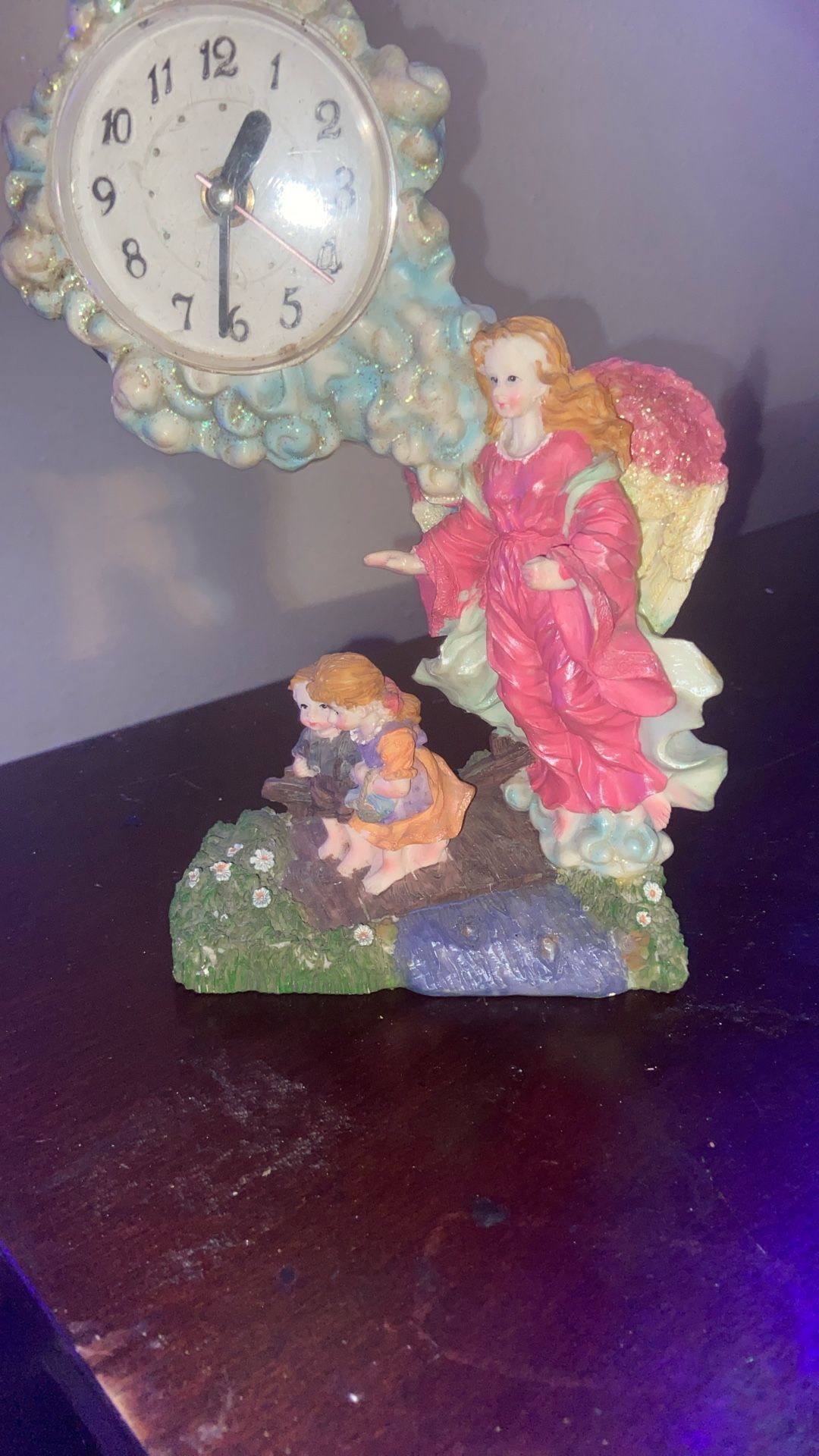 Guardian Angel And Two Kids Clock