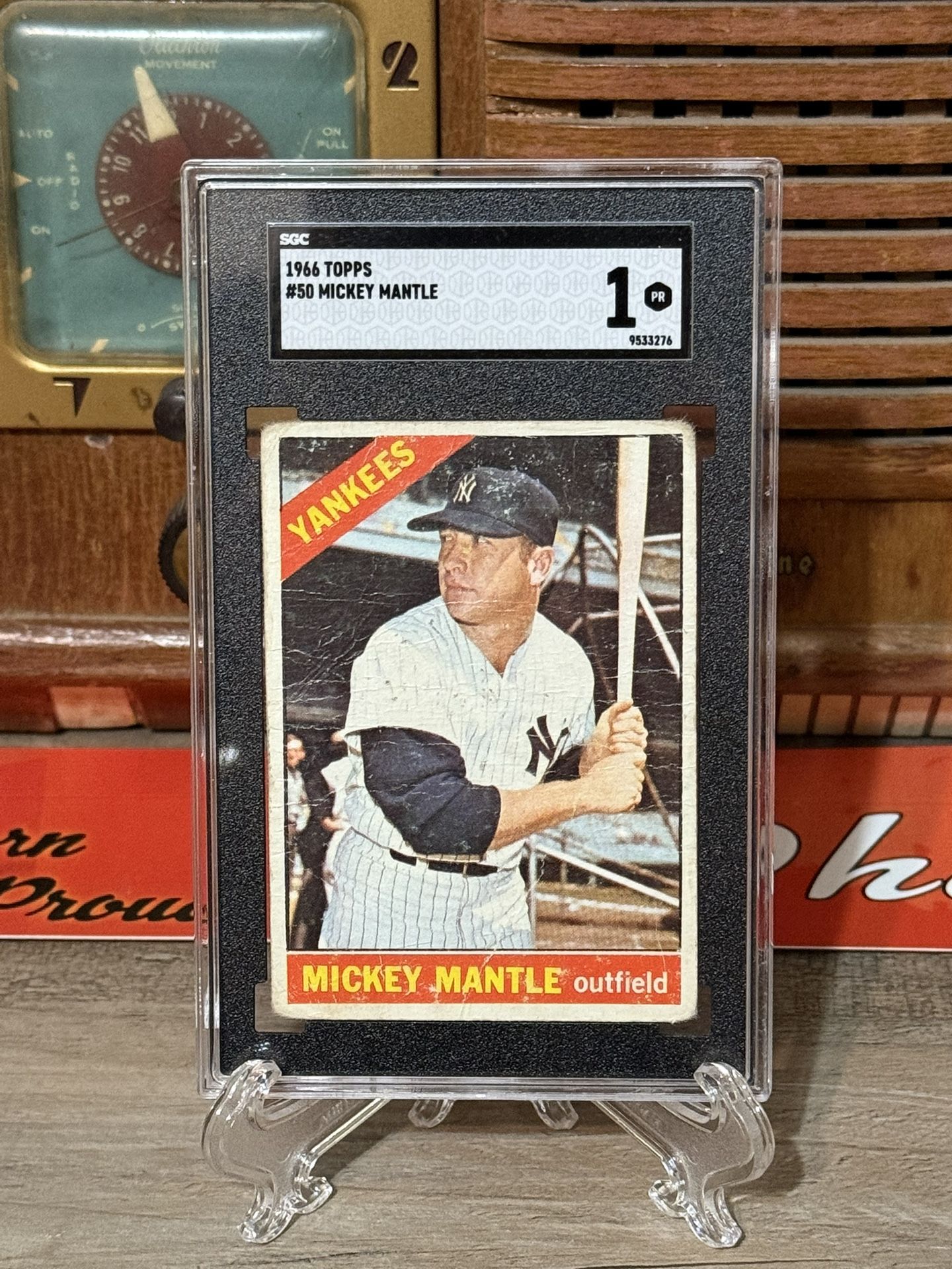 1966 Topps, Mickey Mantle #50 SGC 1 – Vintage Yankees HOF