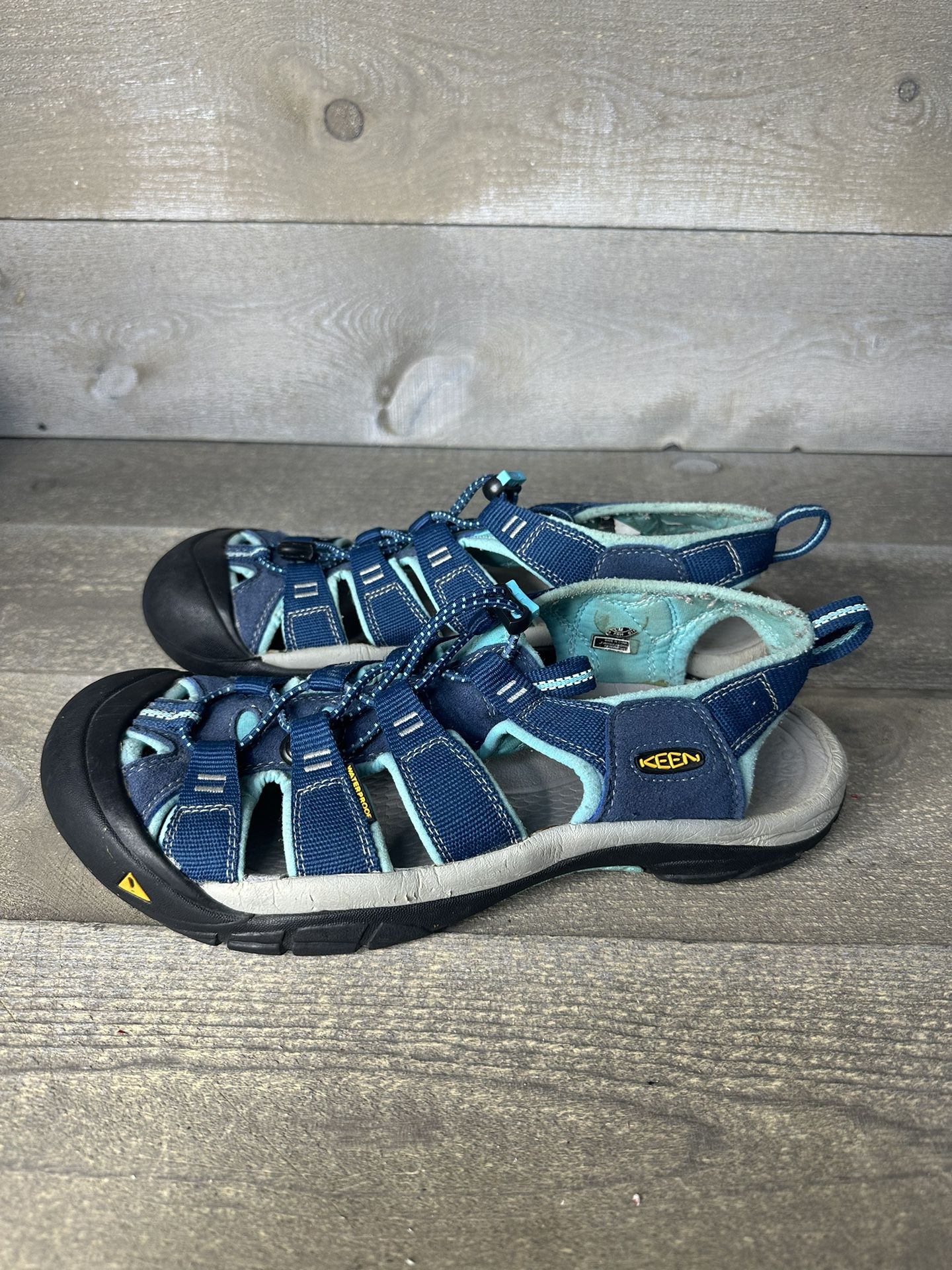 Keen Newport H2 Hiking Sports Sandals Womens US 9.5 Fabric Blue Aqua Waterproof