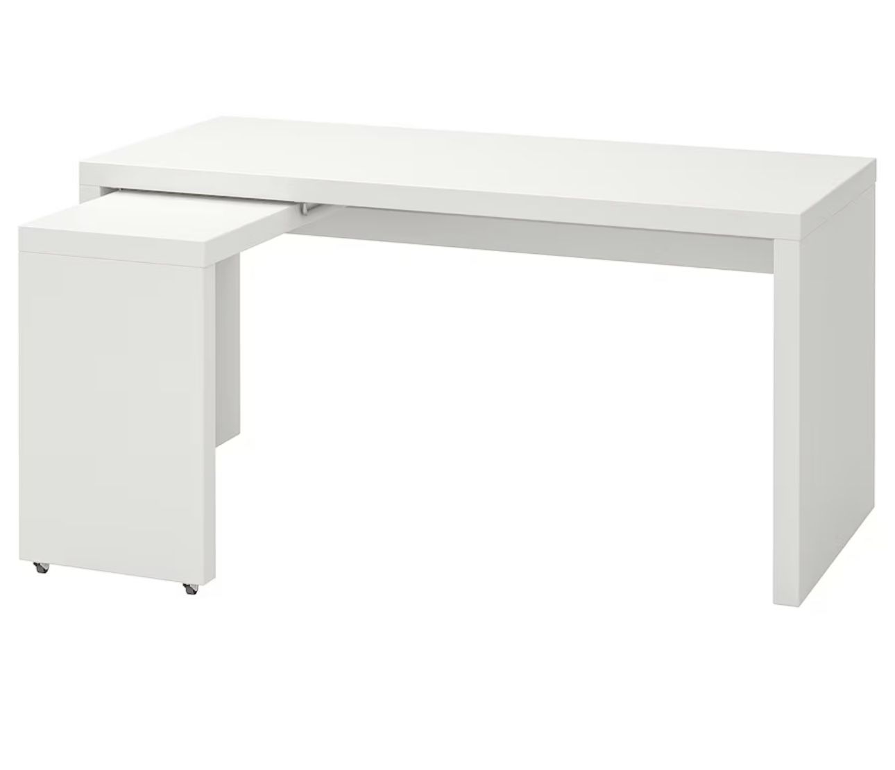 IKEA MALM Desk with Pull-out Panel (White)