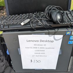 Lenovo Desktop With 19" Monitor