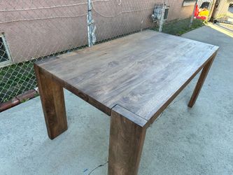 CB2 Blox Rectangular Brown Wood Dining Table
