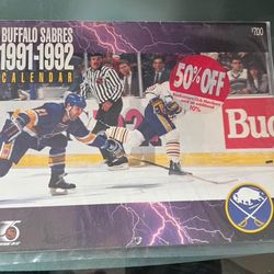 1991-92 Buffalo Sabres NHL Hockey Team-Issued Calendar 