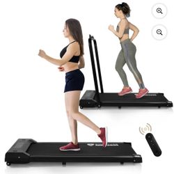 BalanceFrom SlimFold Dual-Mode Walking Pad, Compact Under-Desk Electric Treadmill with Remote Control & Transport Wheels, Quiet Space-Saving Walker fo