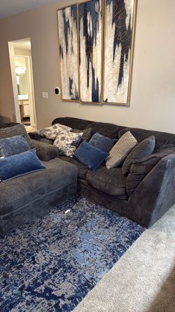 Dark Gray Fabric Sectional Sofa