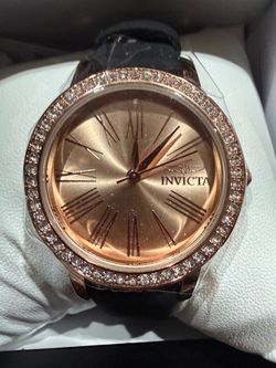 Invicta Rose Gold Crystal Bezel Watch