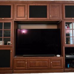 Large Solid Wood Media Cabinet - READ ALL