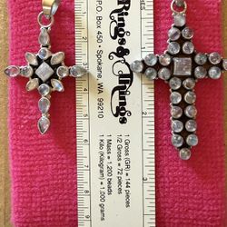 Vintage Couples Moonstone Crosses in Sterling Silver