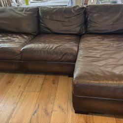 Pottery Barn Leather Sectional 