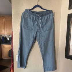 New dip Light Weight Pull On Elastic Waist Capri Wide-Leg Women's 