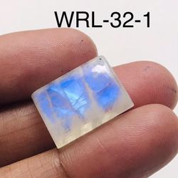 White Rainbow moonstone Rectangle Shape Cabochon-WRL-32-1