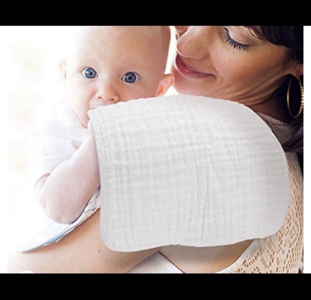 NWOT & GUC White Cotton Muslin Infant Burp Cloth Bundle
