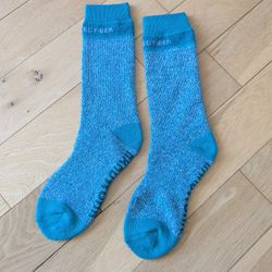 Merino Wool Medium Cushion Socks Men Size L 10-13, Mid-Calf, Mountaineer, Alpine Blue. 