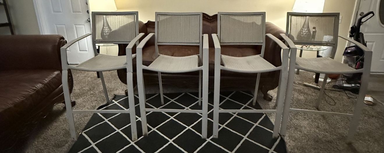 Set of 4 barstool Arm chairs 45" high perfect for outdoors for all weather